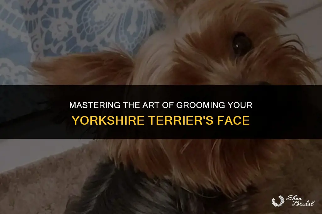 how to groom a yorkshire terrier face