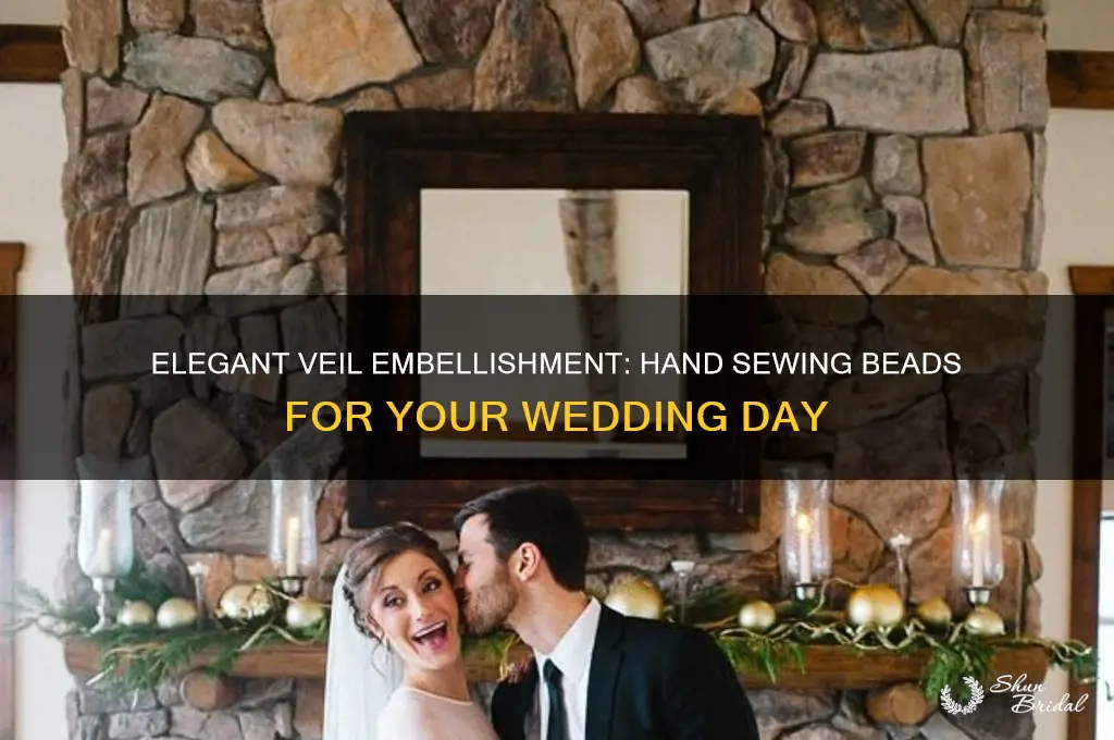 how to hand sew beads on a wedding veil