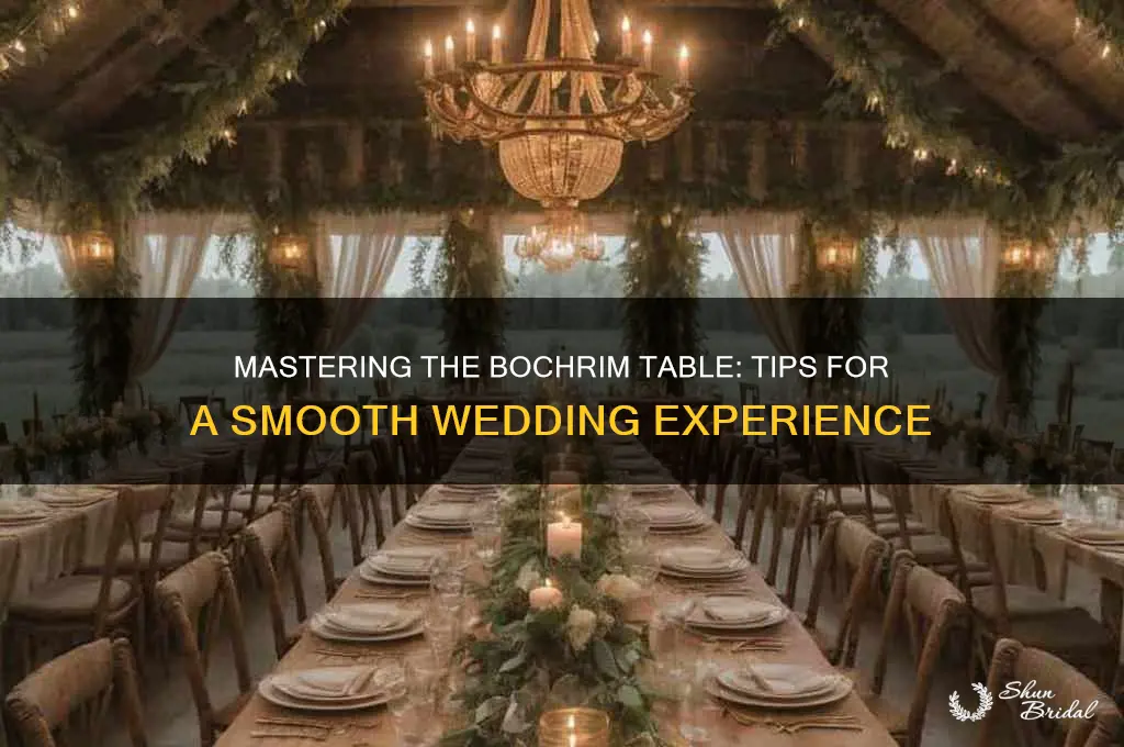 how to handle a bochrim table at a wedding