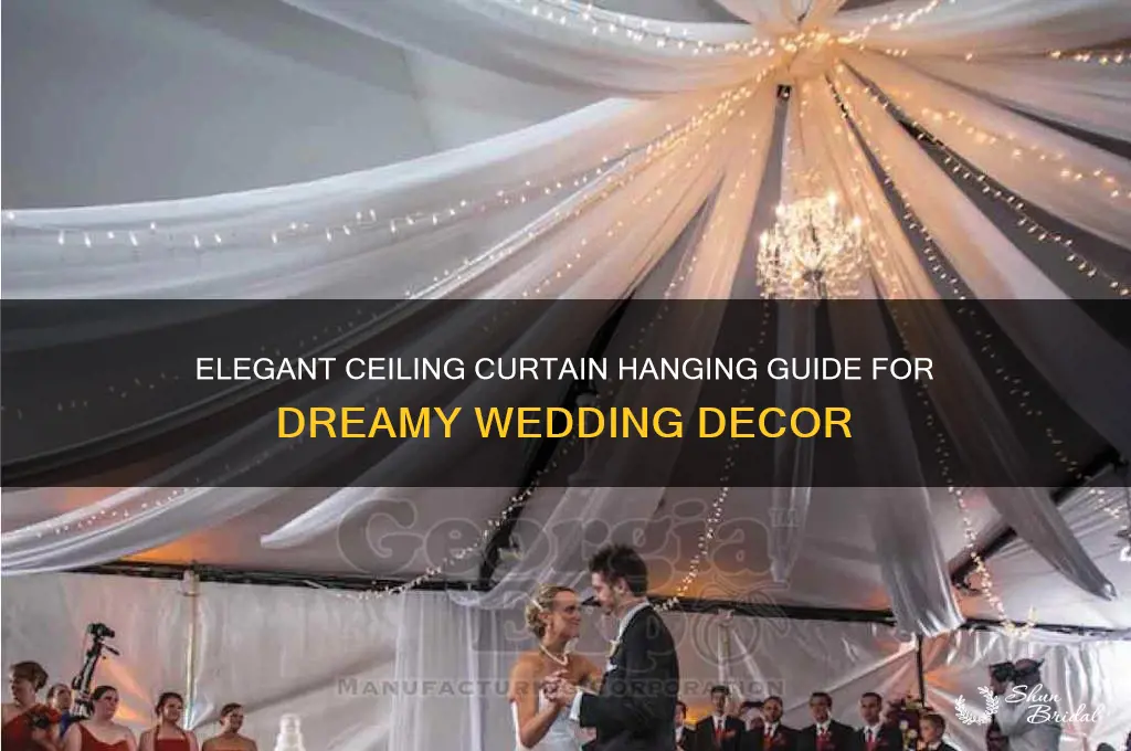 how to hang ceiling curtains for wedding
