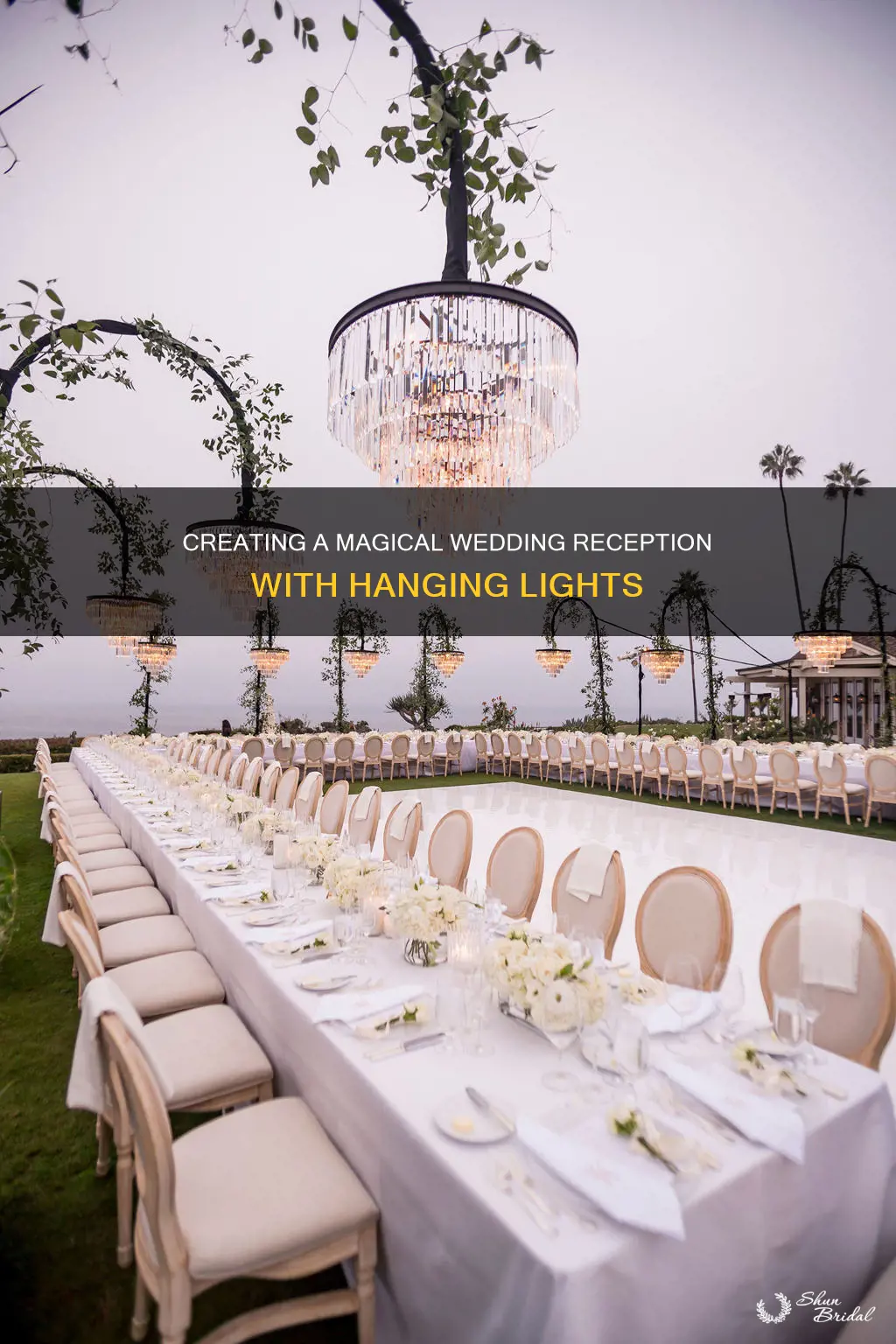 how to hang lights at a wedding reception