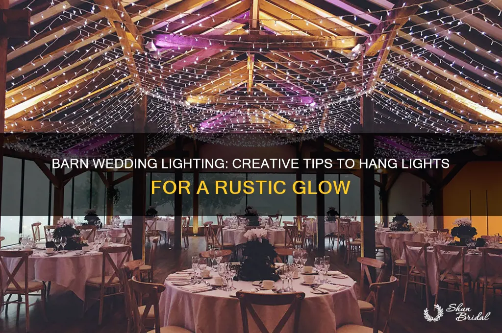 how to hang lights for a wedding in a barn