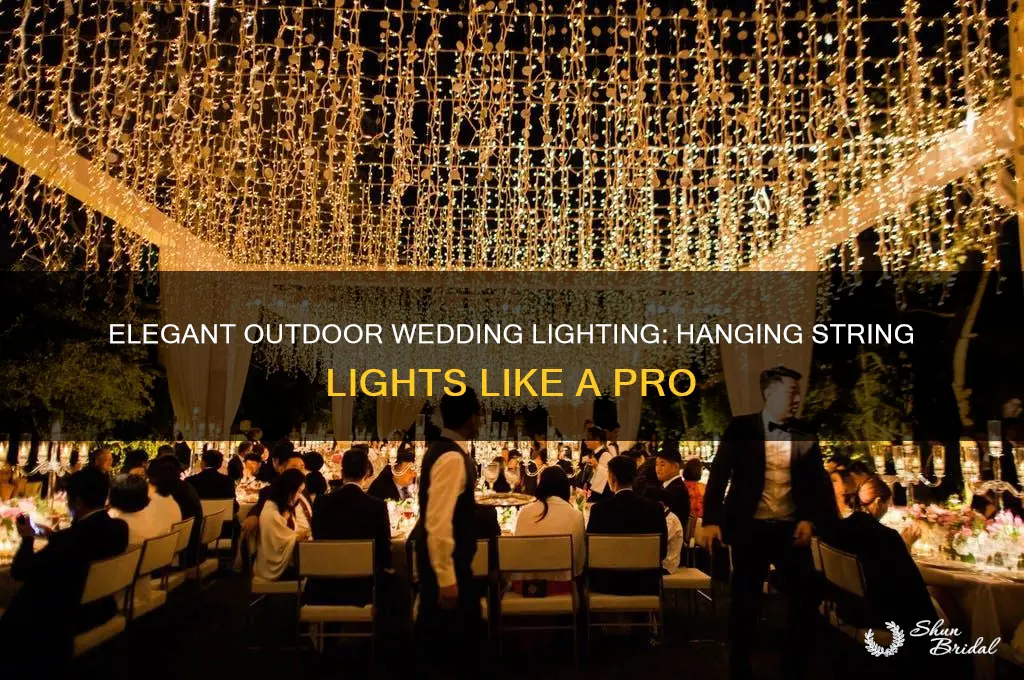 how to hang string lights for outdoor wedding