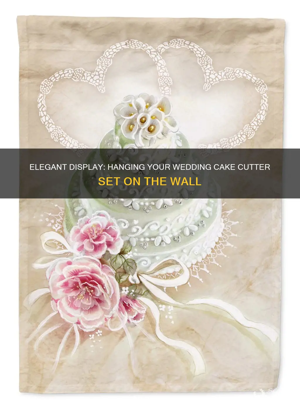 how to hang wedding cake cutter set on wall