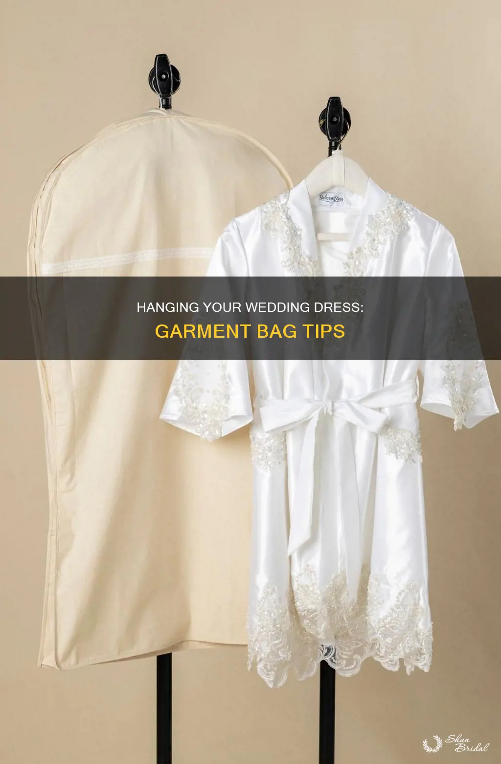 how to hang wedding dress in garment bag