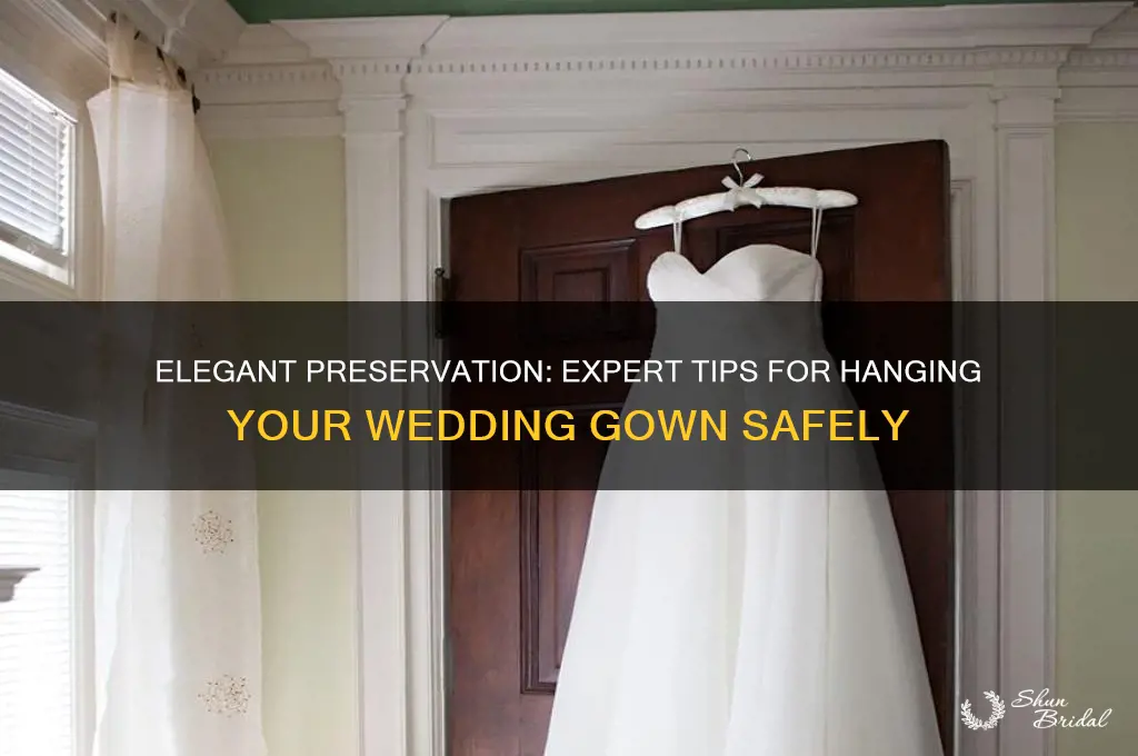 how to hang wedding gown