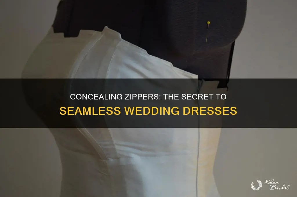 how to hide a zipper on a wedding dress