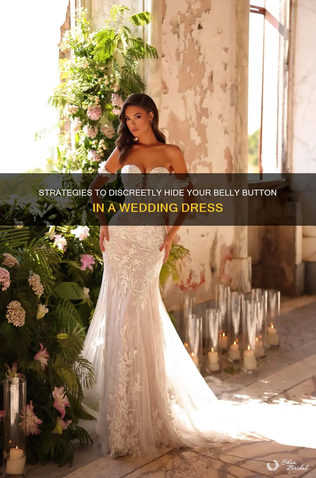 how to hide belly button in wedding dress