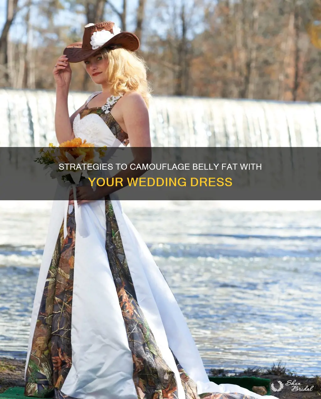 how to hide belly fat in a wedding dress