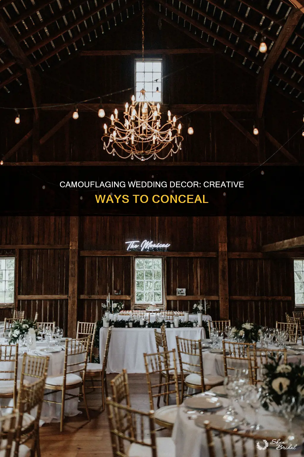 how to hide indoor wedding venue decor