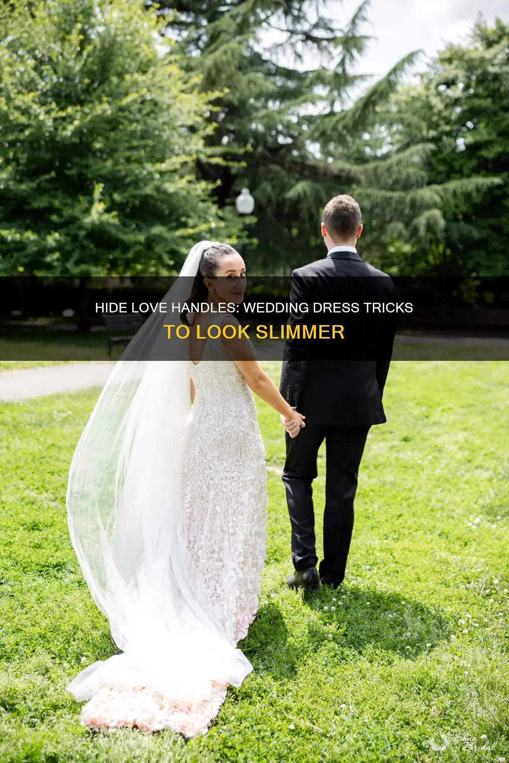 how to hide love handles in wedding dress