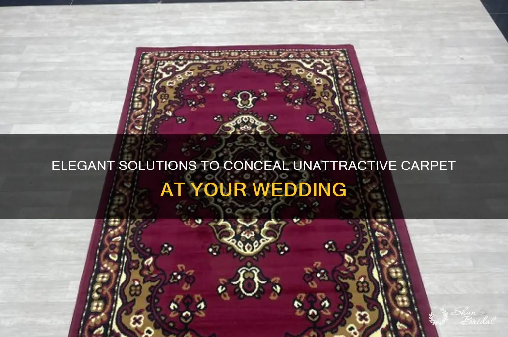 how to hide ugly carpet at a wedding