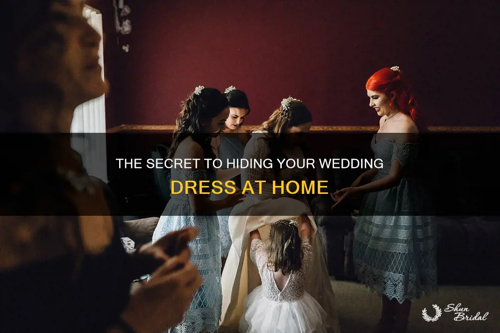 how to hide wedding dress at home from fiance
