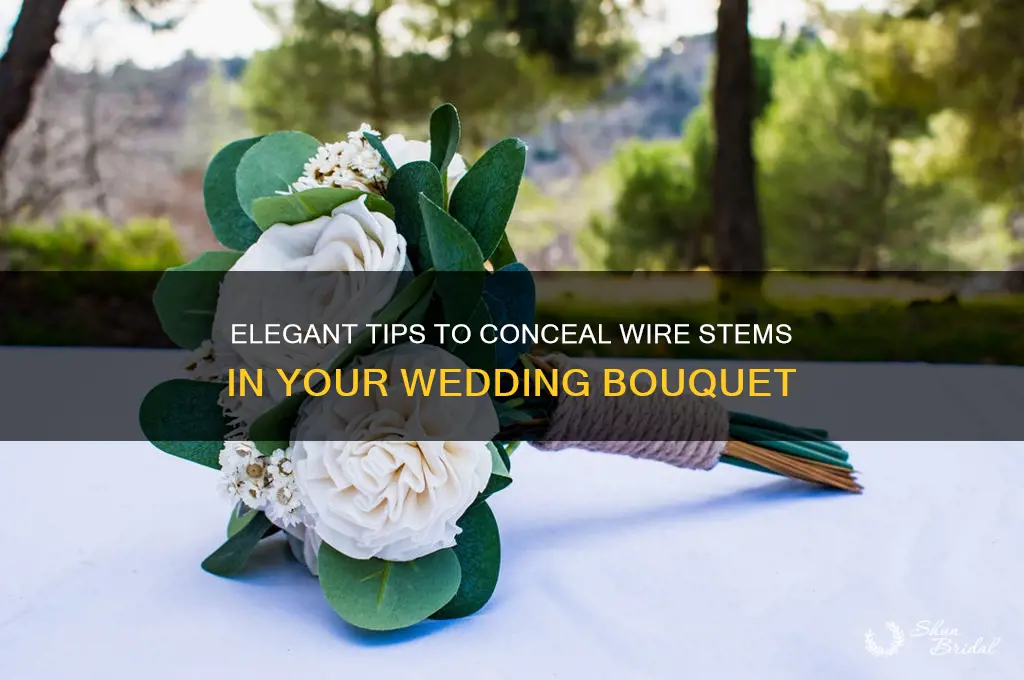 how to hide wire stems in wedding bouquet