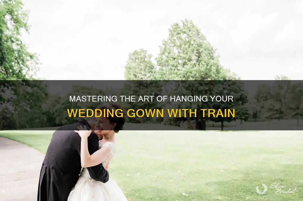 how to him a wedding gown with train