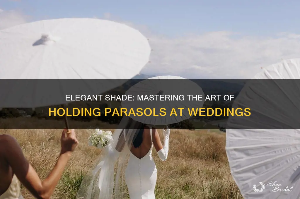 how to hold parasols at a wedding
