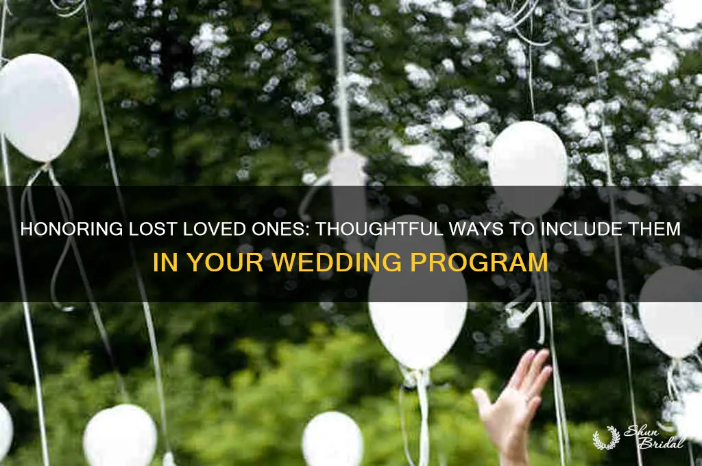 how to honor lost loved ones in wedding program