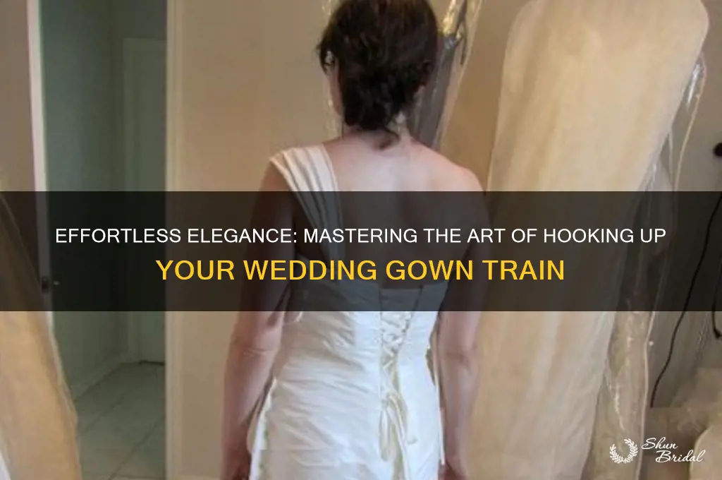 how to hook up wedding gown train