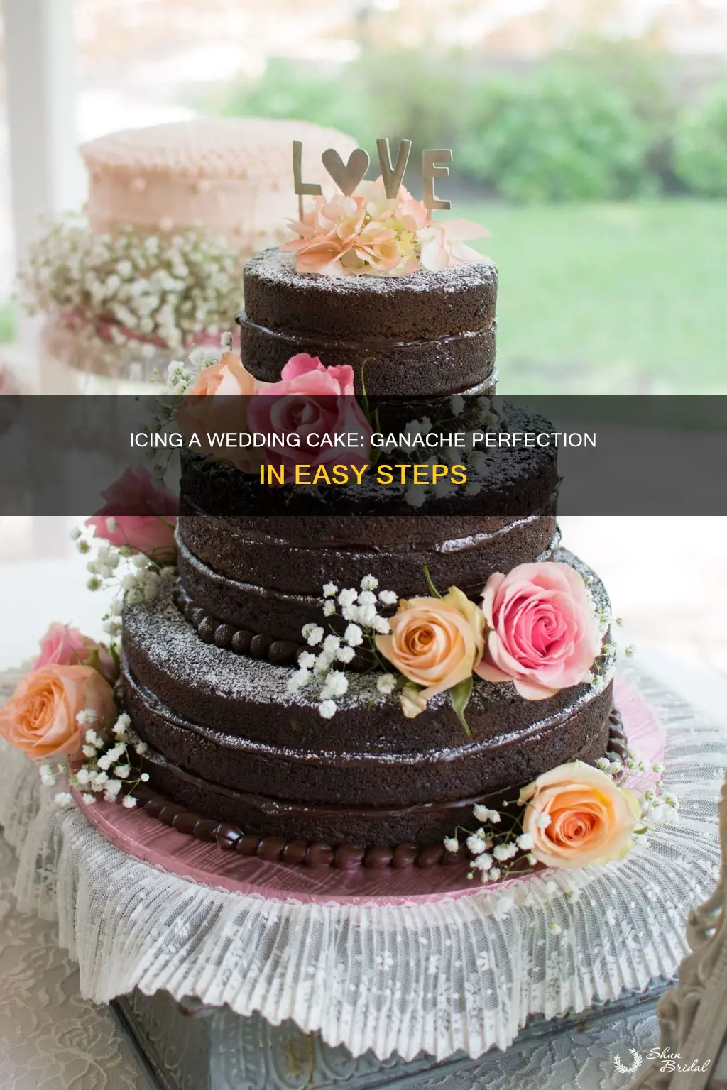 how to ice a wedding cake with ganache