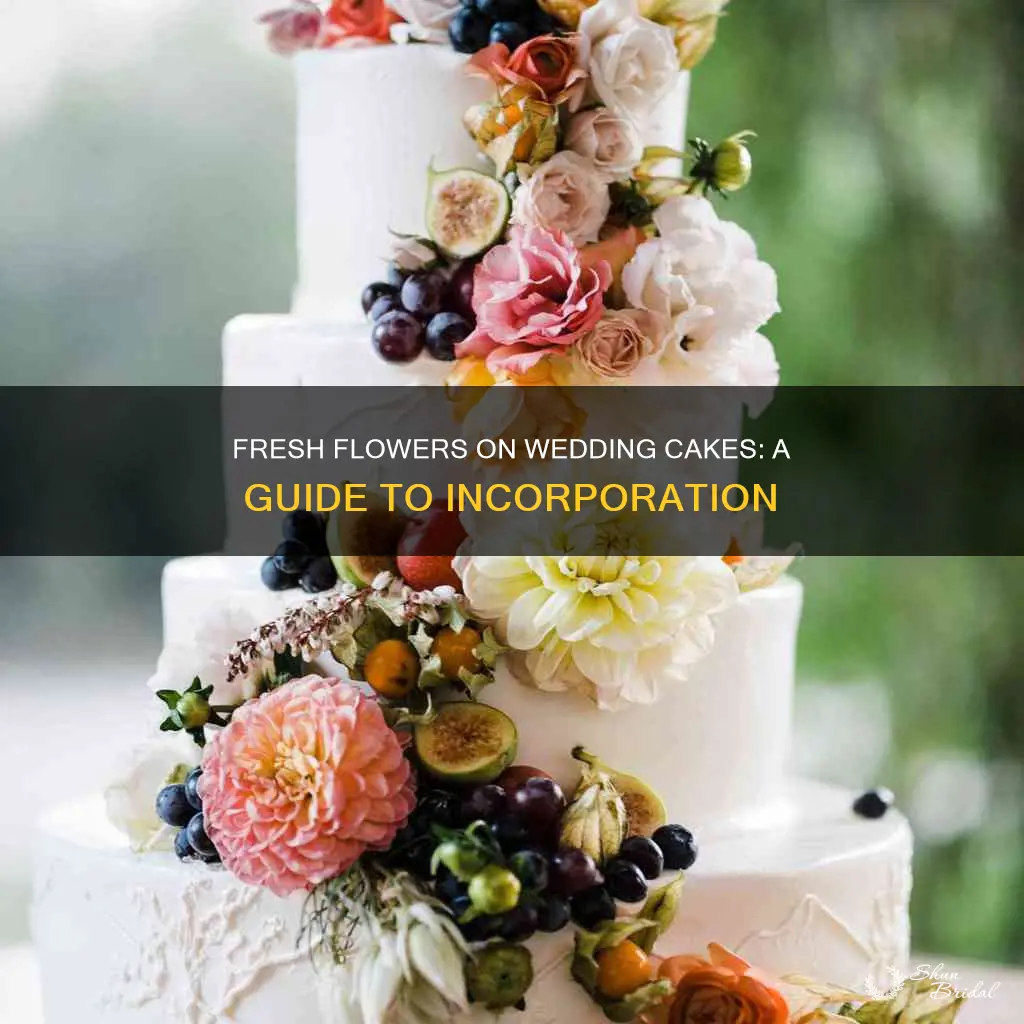 how to imcorporate fresh flowers on wedding cake
