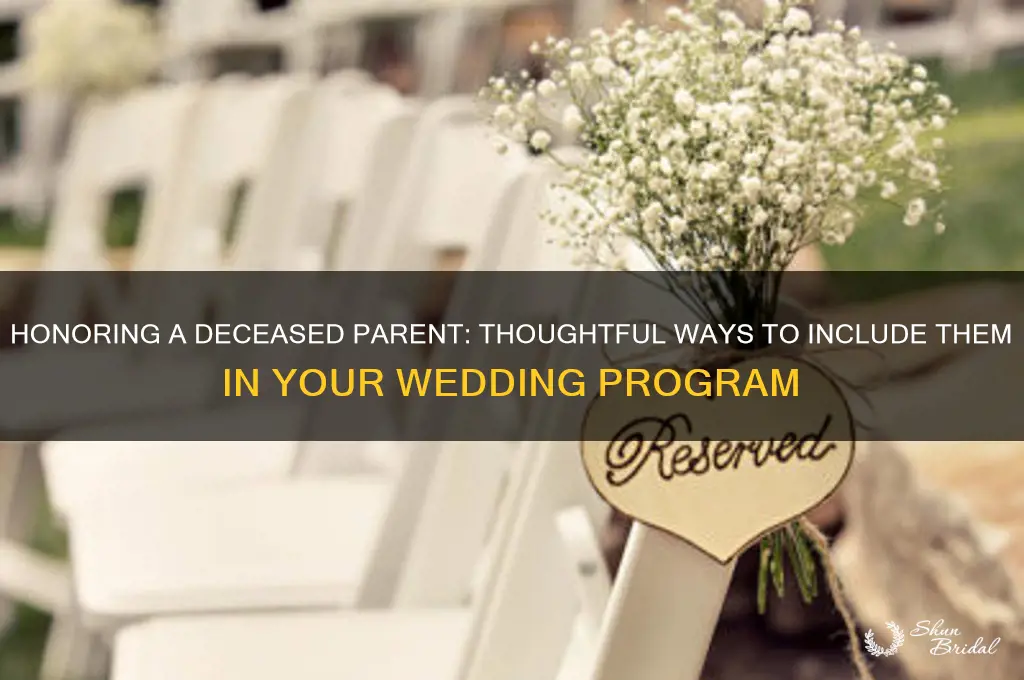 how to include a deceased parent in a wedding program