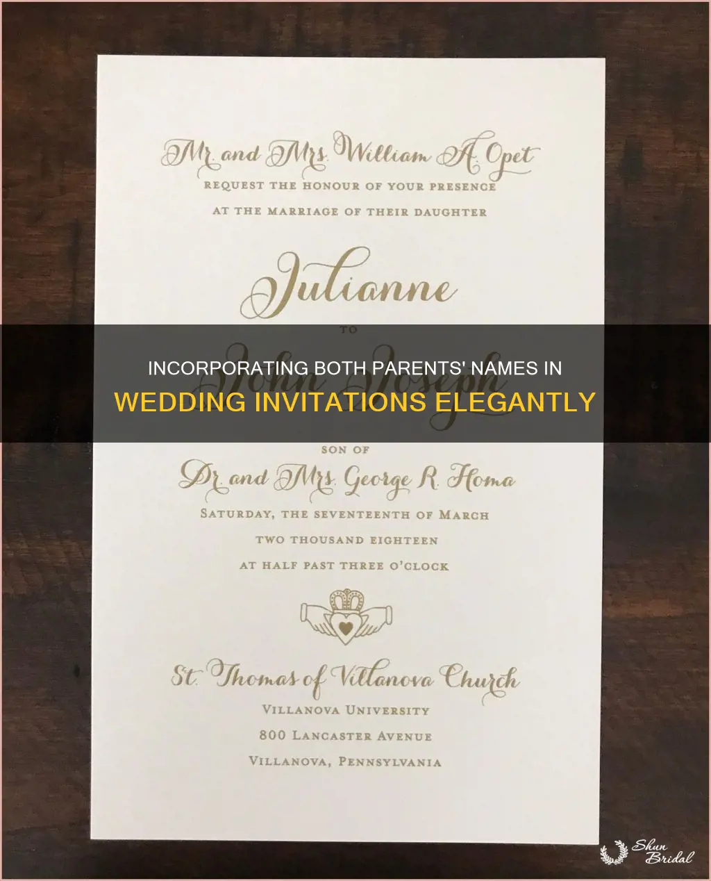 how to include both parents names on wedding invitations