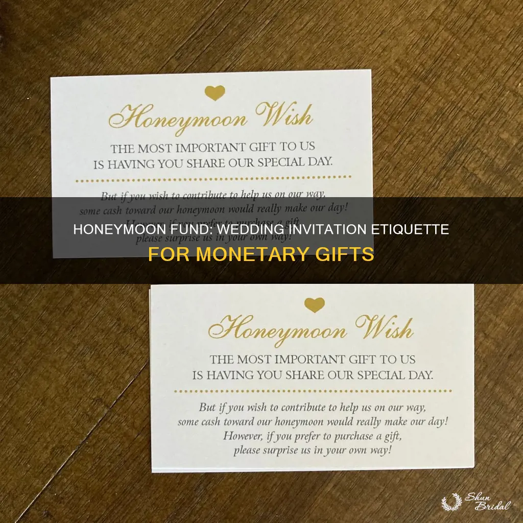 how to include honeymoon fund on wedding invitation