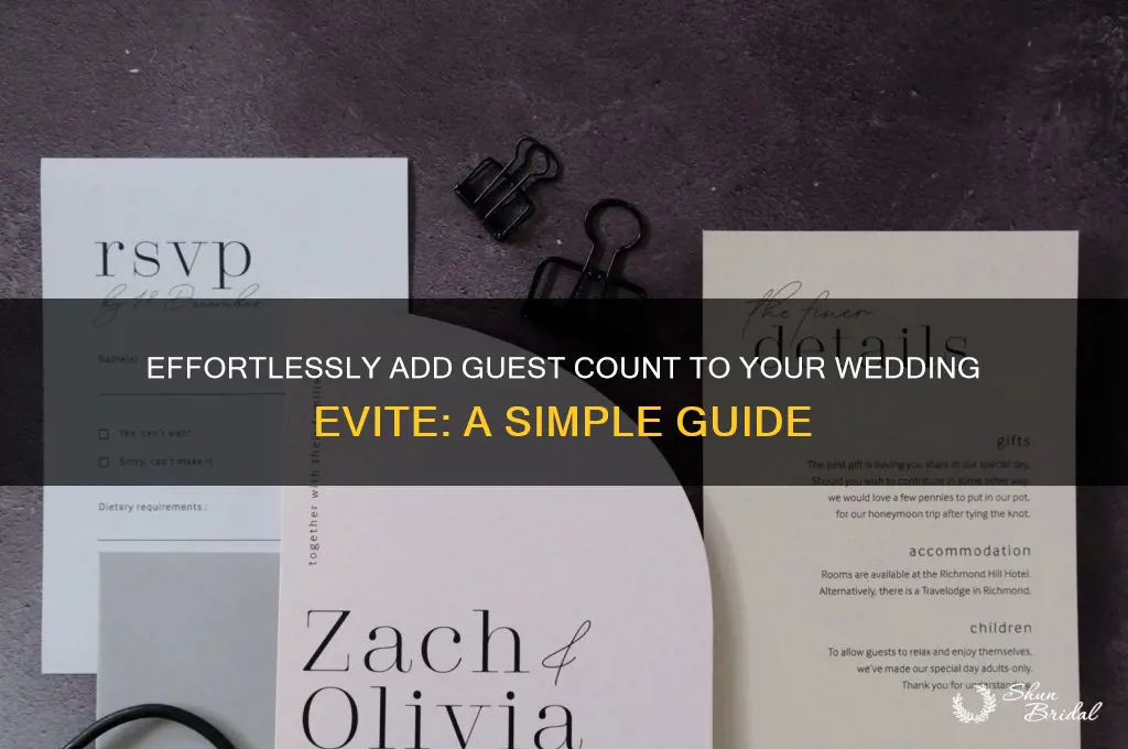 how to include number of guests on wedding evite