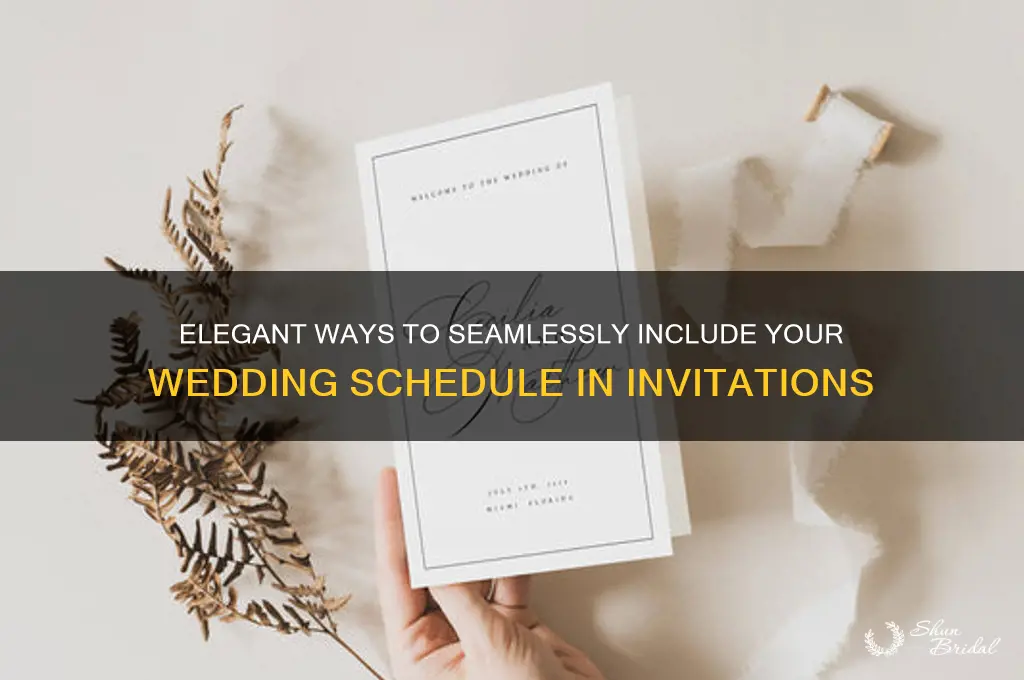how to include wedding schedule