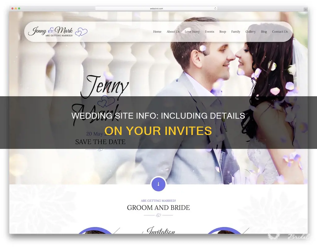 how to include wedding site info on wedding invitations