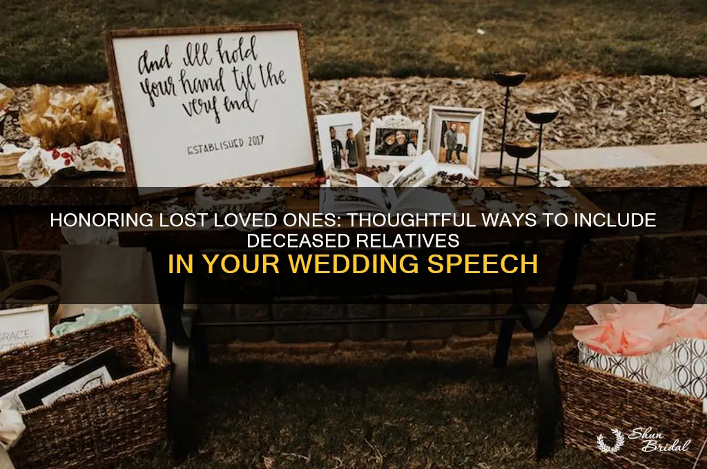 how to incorporate deceased relatives in a wedding speech