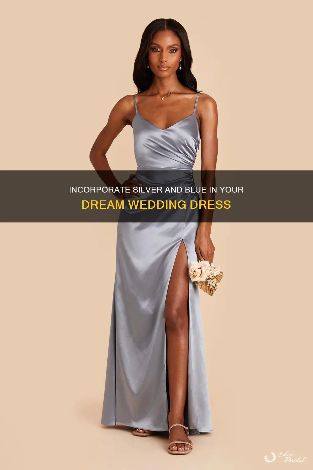 how to incorporate silver and blue into a wedding dress