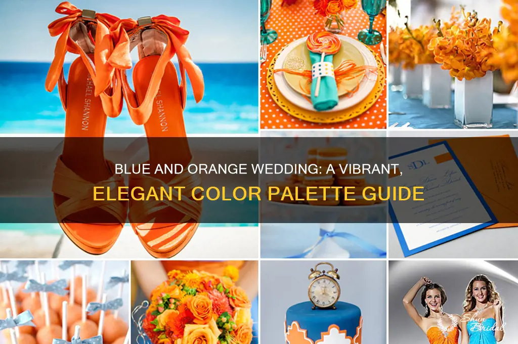 how to incorportate blue and orange for a wedding