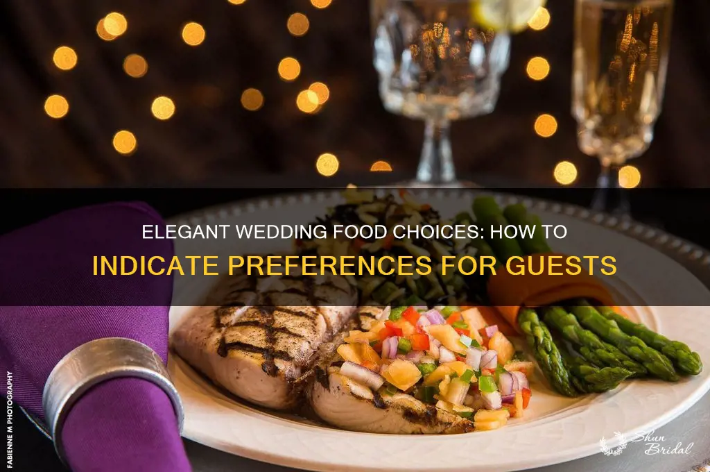 how to indicate food choice for wedding