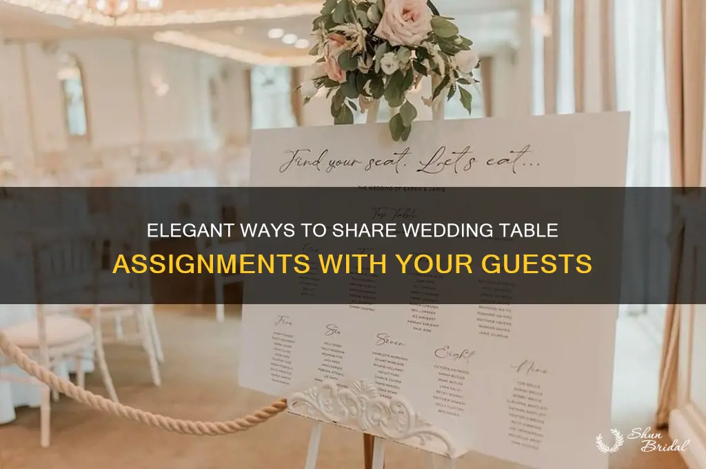how to inform wedding guests of table assignments