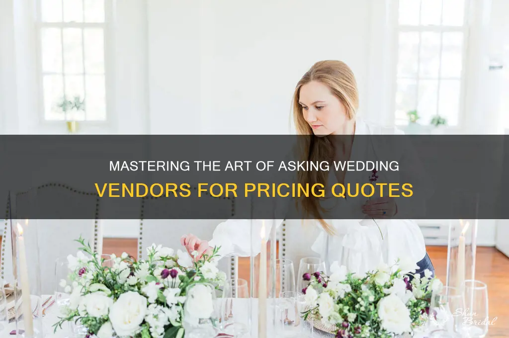 how to inquire for prices wedding vendors