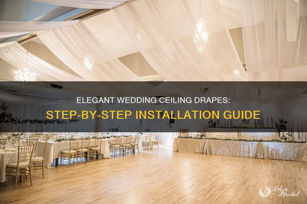 how to install ceiling drapes for weddings