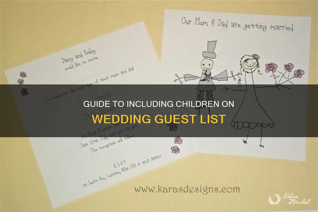 how to invite children to wedding with no inner envelope