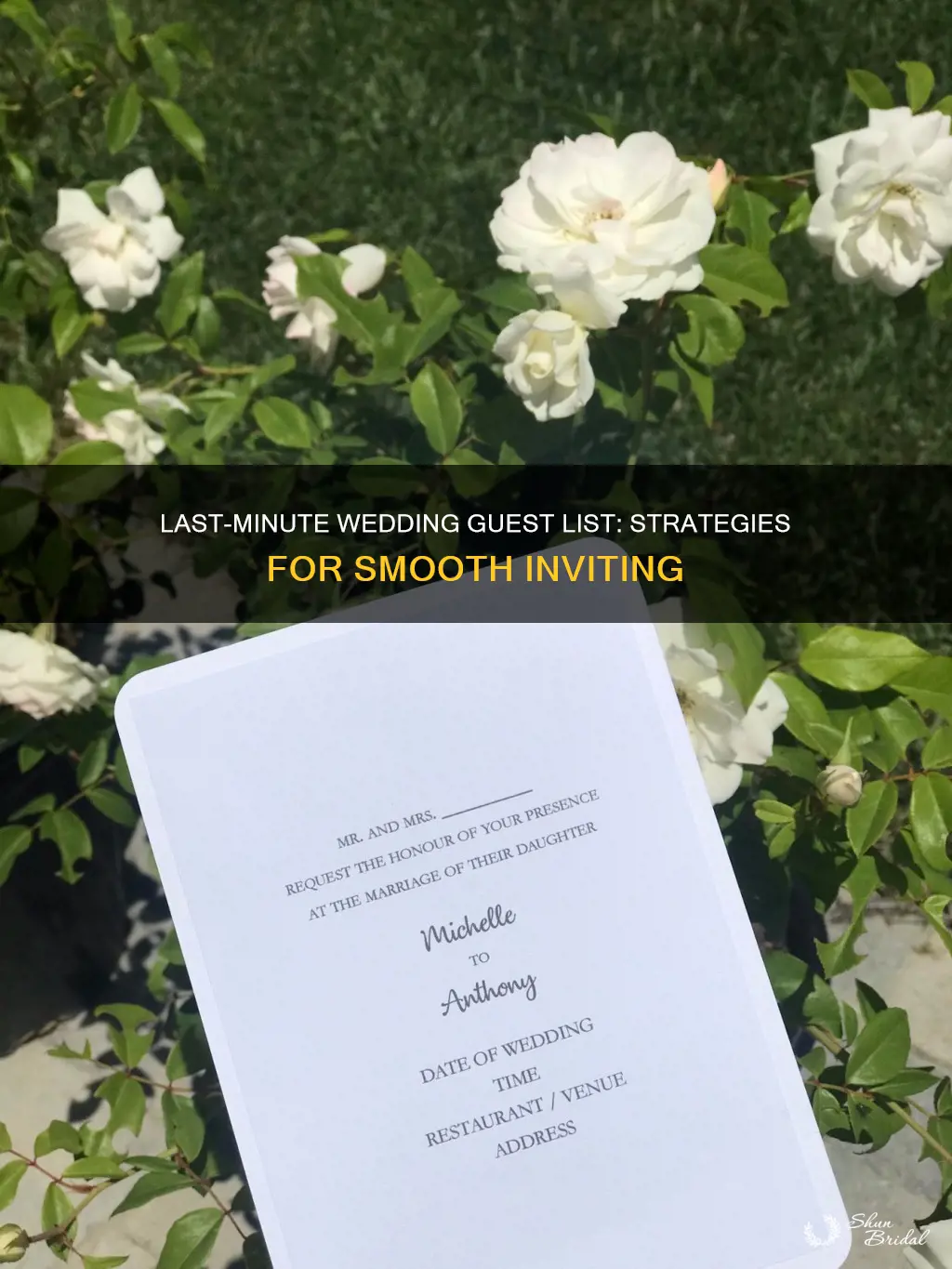 how to invite last minute wedding guests