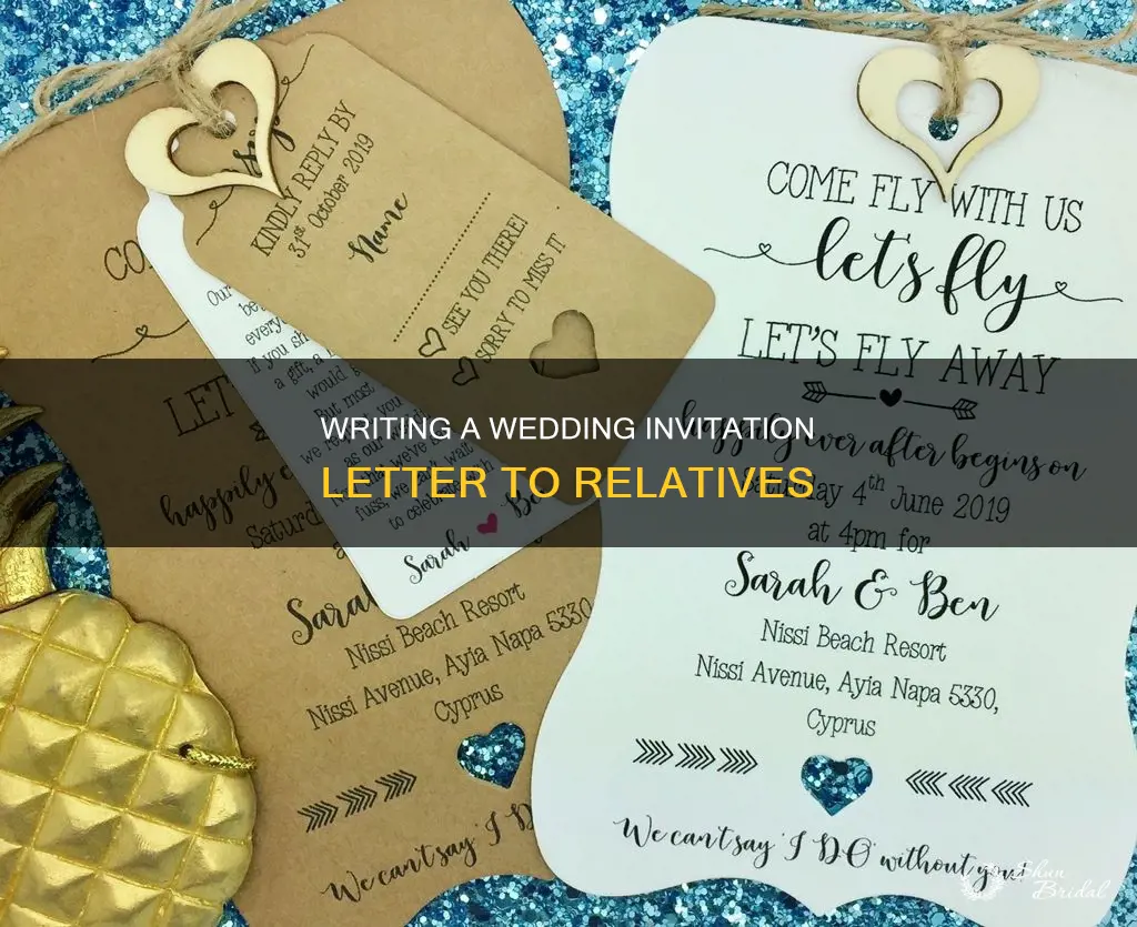 how to invite relatie to us for wedding letter sample