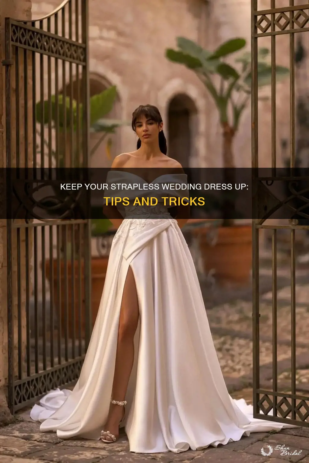 how to keep a strapless wedding dress up