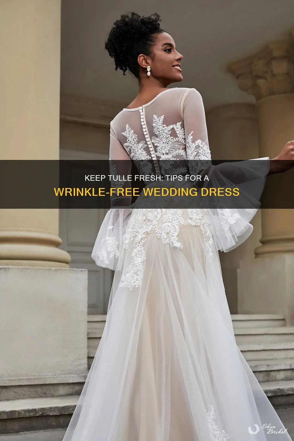 how to keep tulle from wrinkling wedding dress