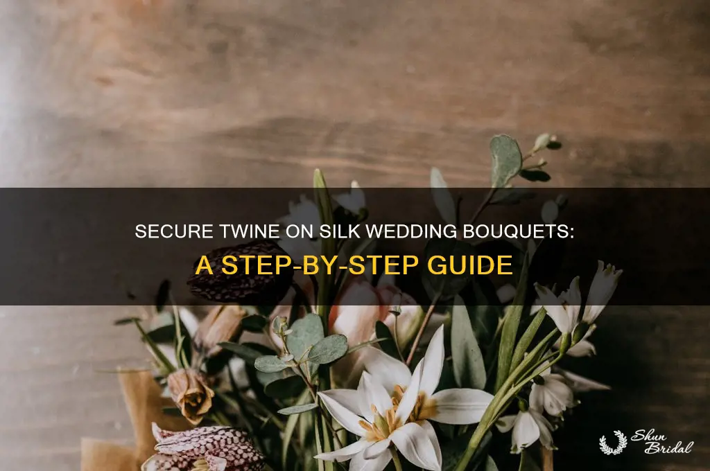 how to keep twine on a silk flower wedding bouquet
