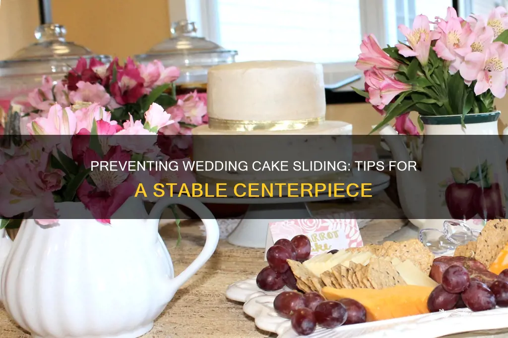 how to keep wedding cake from sliding