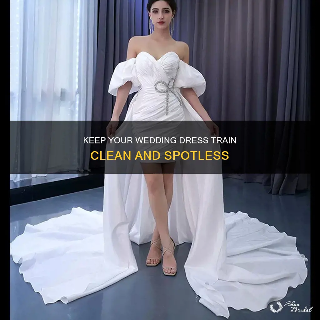 how to keep wedding dress train clean