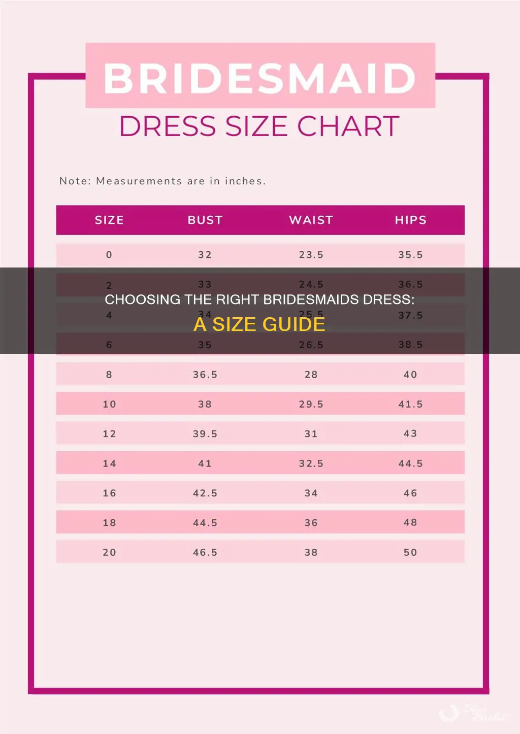 how to know size of bridesmaids dress