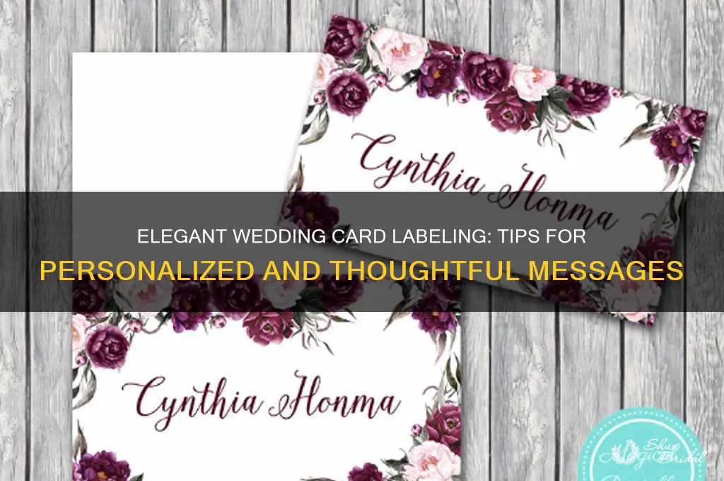 how to label a wedding card