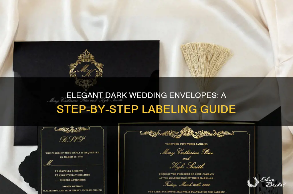 how to label dark wedding envelopes