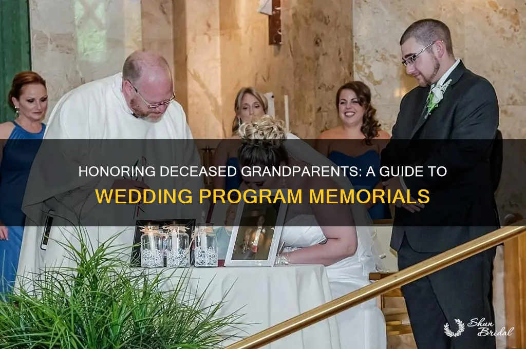 how to label grandparents as deceased on wedding program