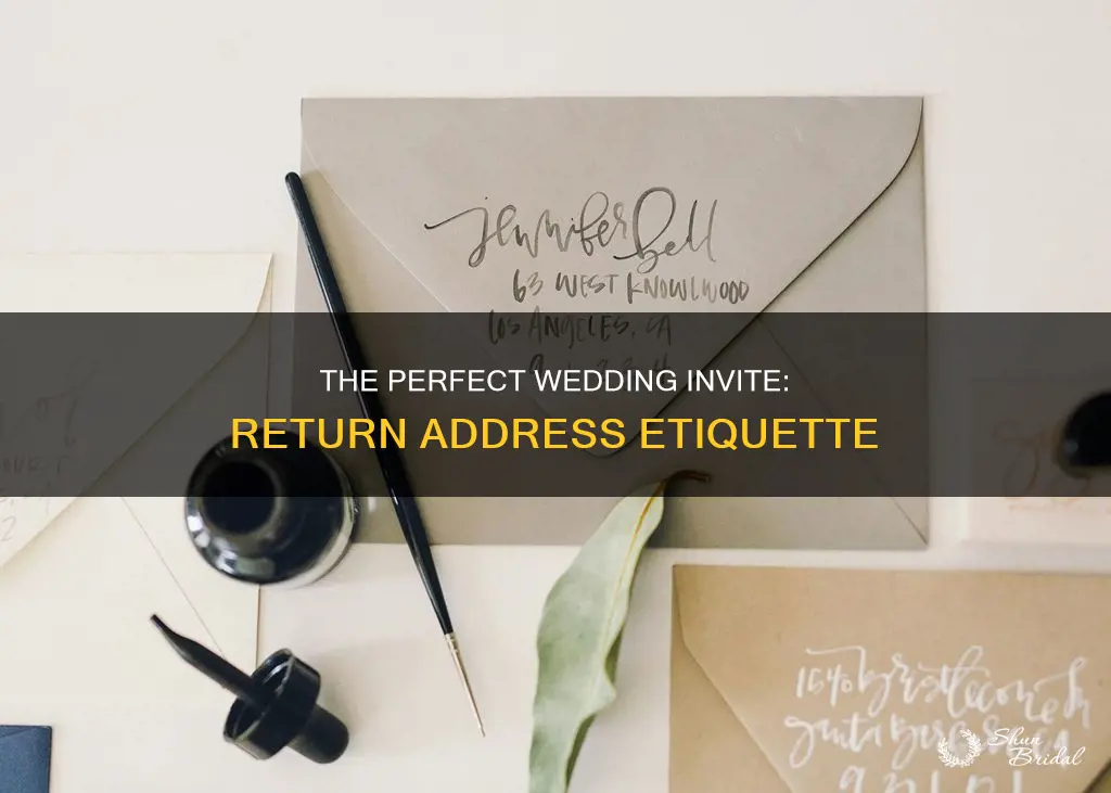 how to label return address on wedding invites